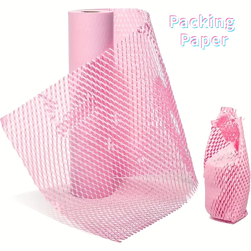 Розовая Упаковочная бумага в виде сот Экологически Чистый Перерабатываемый Материал Подушки Транспортировочные материалы Крафт-бумага