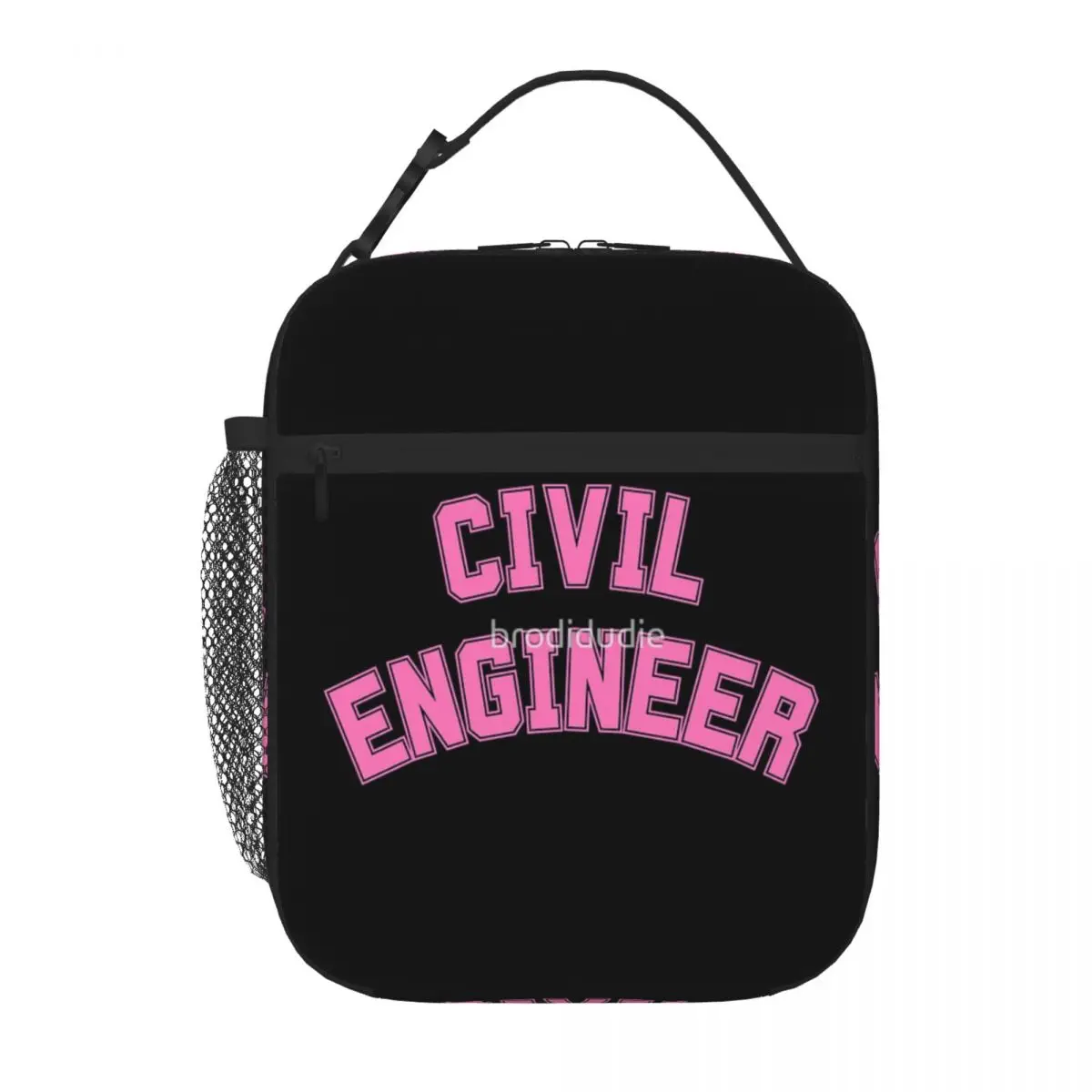 Розовый университетский шрифт Инженер-строитель, Женщина-инженер, Подарочная сумка для ланча, термосумка, изолированная сумка, термосумка-холодильник