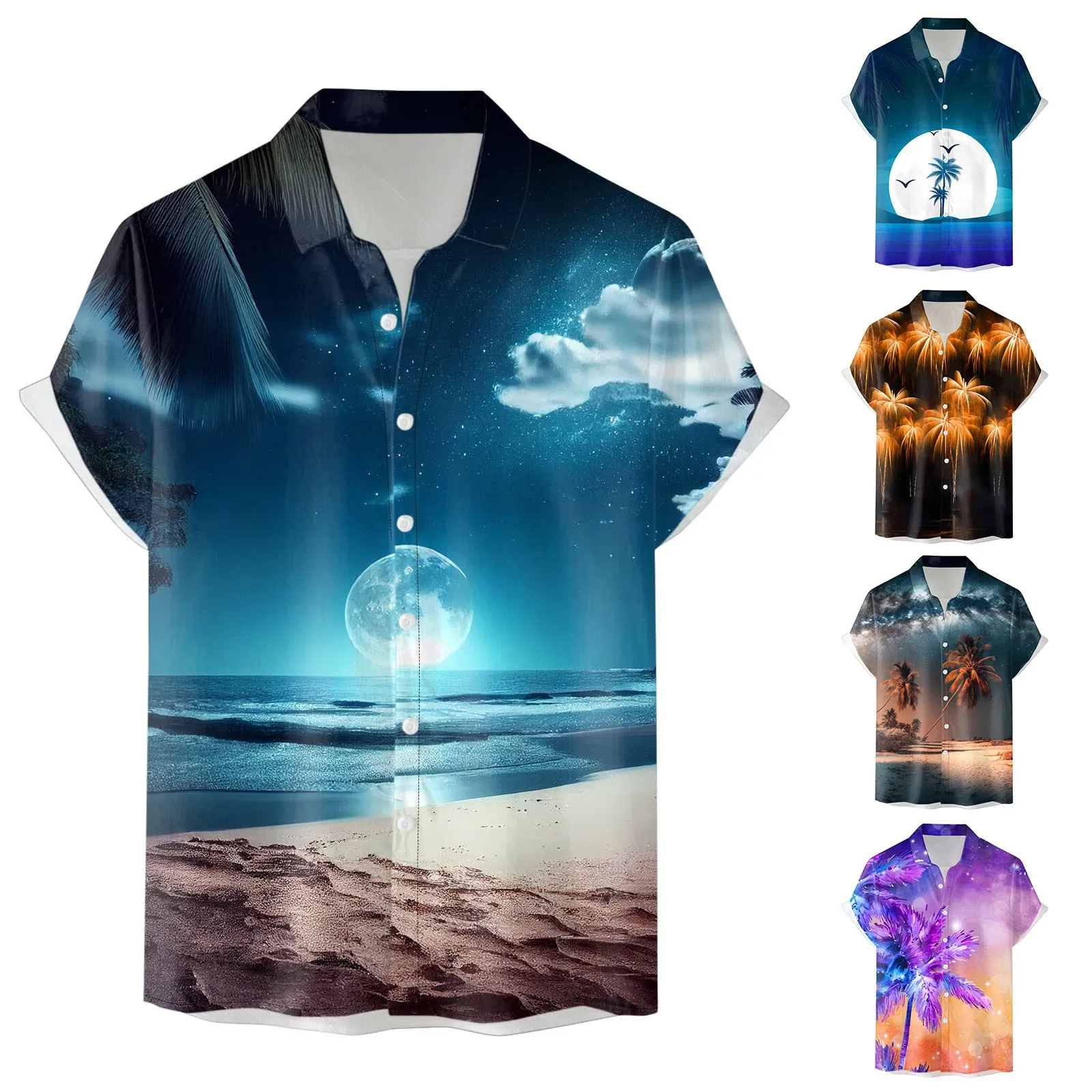 Роскошная Летняя Мужская Рубашка, Модная Гавайская рубашка С Пляжным Принтом И Коротким Рукавом, Повседневные Топы, Блузки, Элегантная camisa hawaiana hombre