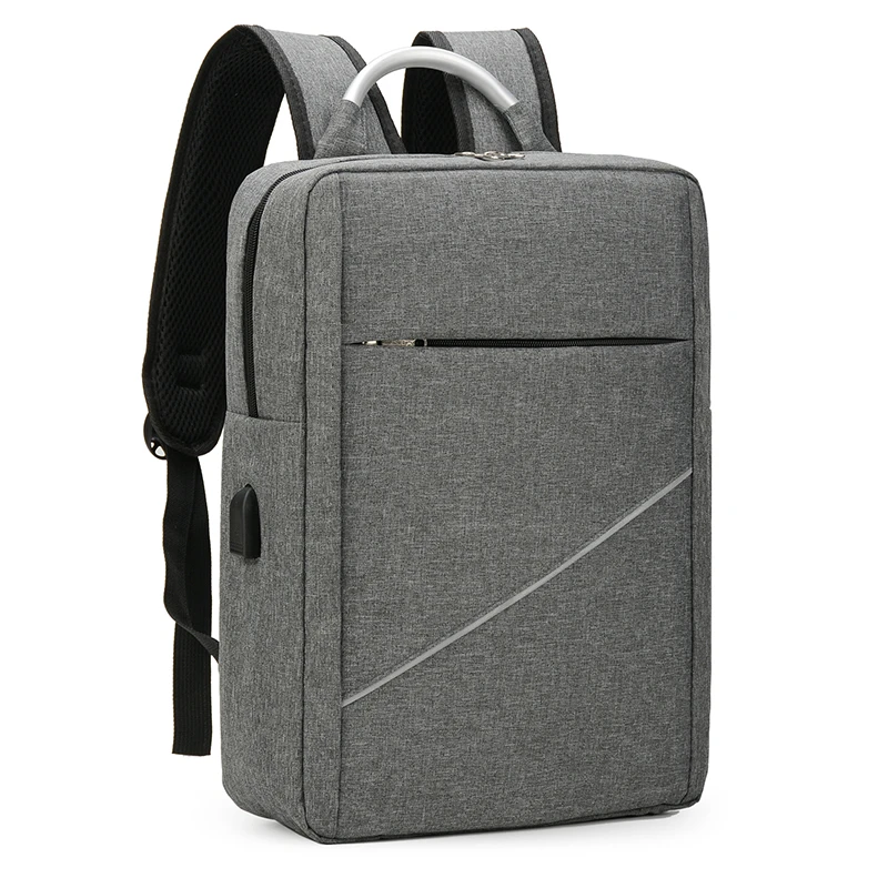 Рюкзак для мужчин 2023, роскошная водонепроницаемая нейлоновая сумка для ноутбука, USB-зарядка, Деловой однотонный рюкзак, мужской простой рюкзак
