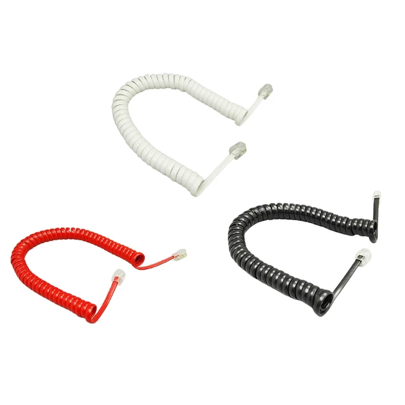 Свернутый телефонный шнур, телефонный шнур 6 футов, кабель для стационарного телефона 4P4C, 1,85 м