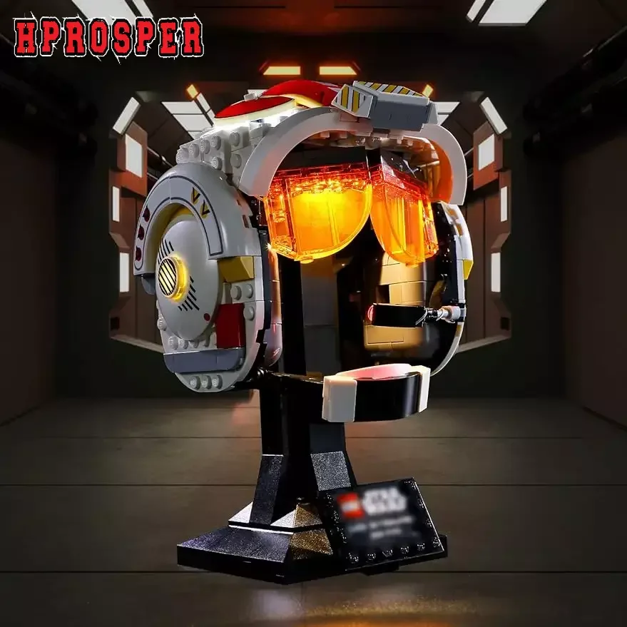 Светодиодная Лампа Hprosper 5V для Шлема 75327 Luke Skywalker Red 5 Декоративная Лампа С батарейным Отсеком (не включает строительные блоки Lego)