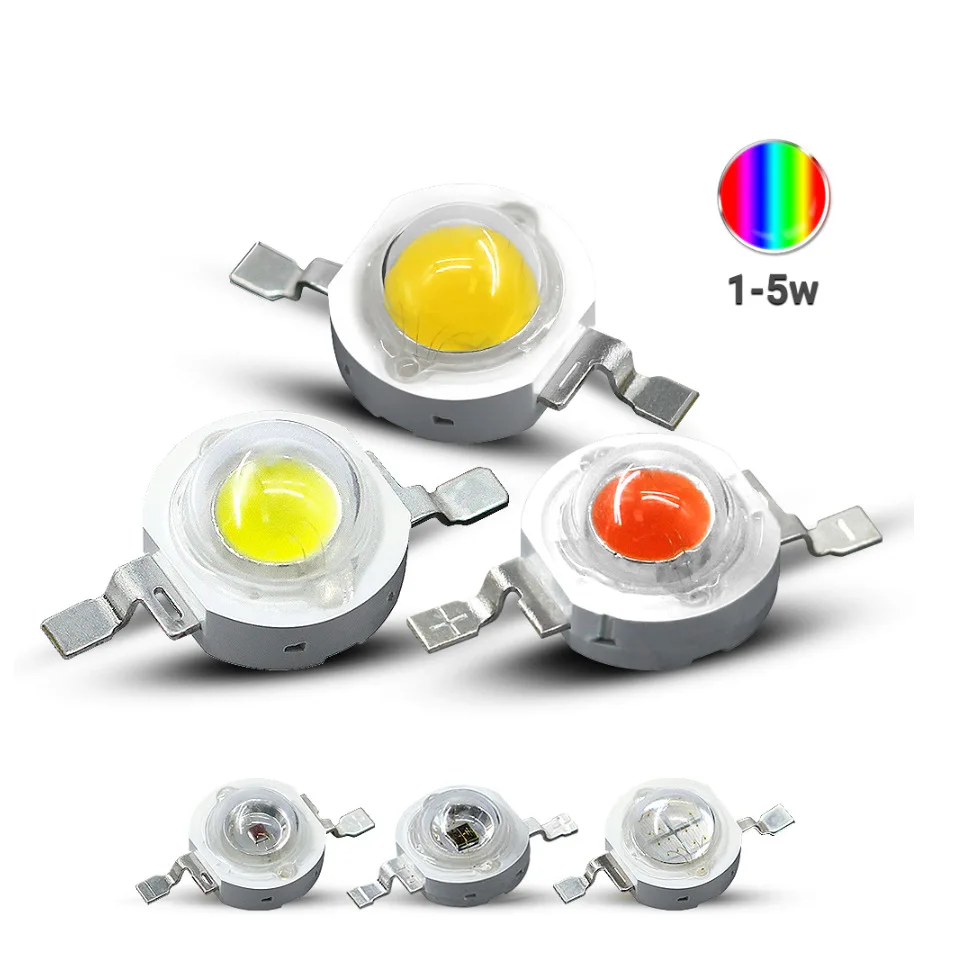 Светодиодная лампа мощностью 1 Вт, маленькая лампочка, Многоцветный счетчик, светодиодный фонарик, светодиодная бусина