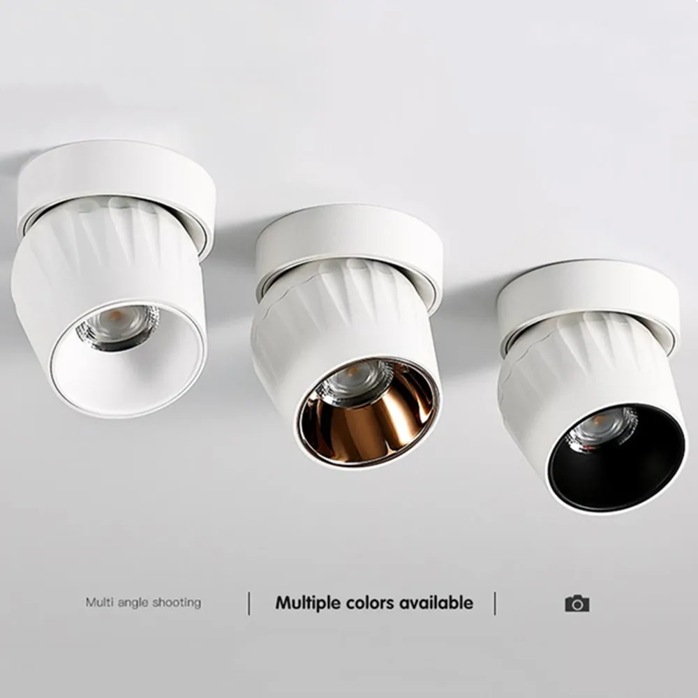 Светодиодный светильник с регулируемой яркостью Складные потолочные прожекторы 12 Вт 15 Вт Алюминиевый потолочный точечный светильник для дома кухни ванной комнаты