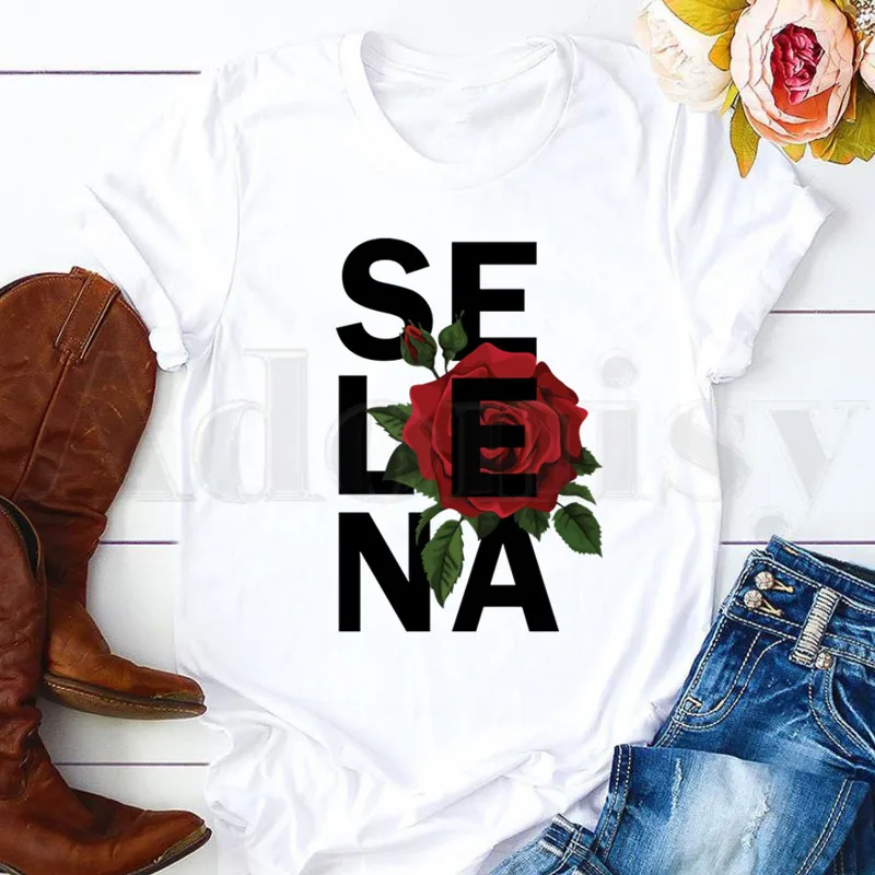 Селена Кинтанилья мультфильм Винтаж 90-х, милые женские топы с коротким рукавом, футболки Harajuku, винтажные рубашки, женская футболка