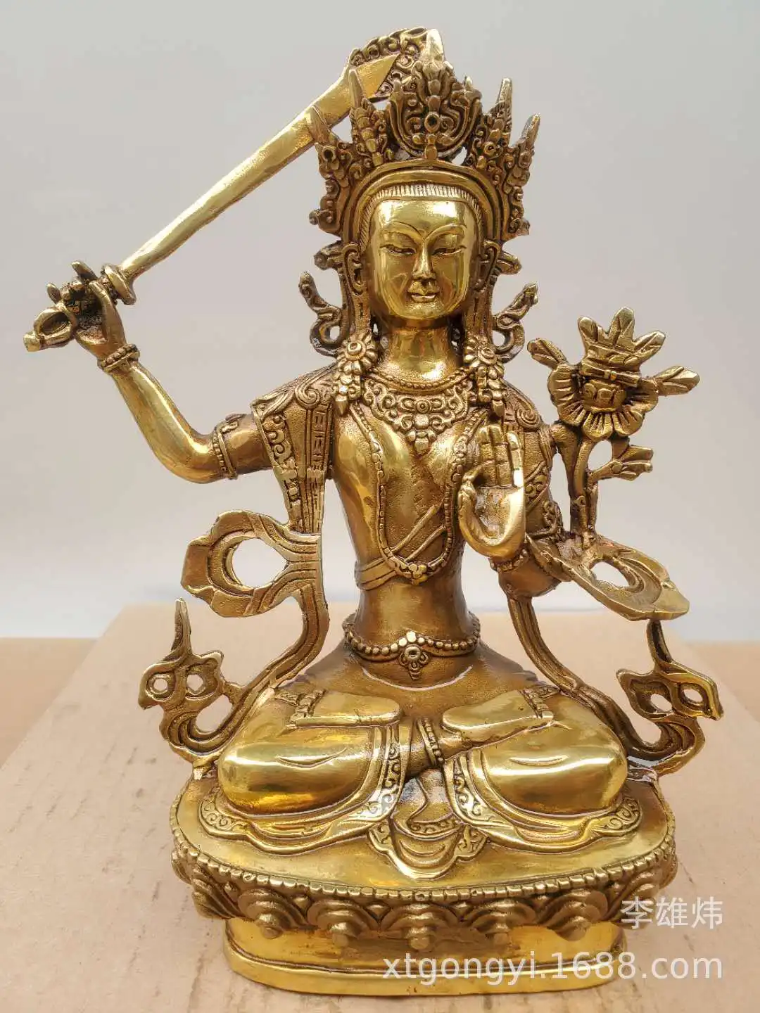 Семидюймовая бронзовая статуя Манджушри Бодхисаттвы Тантрического Будды оптом