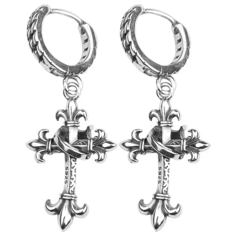 Серьги-крестики для женщин, антикварная пряжка для ушей, Мужские и женские серьги-короны, модные украшения Оптом