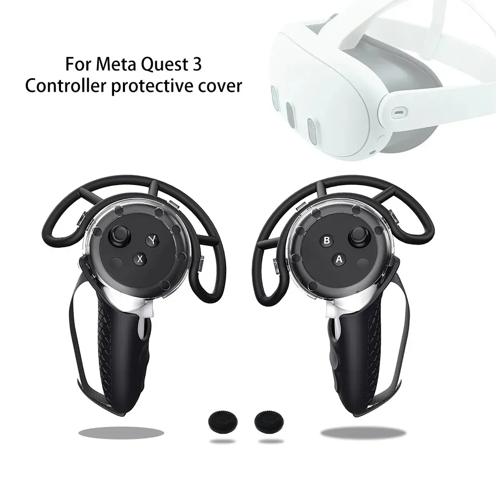 Силиконовый защитный чехол для контроллера виртуальной реальности, совместимый с контроллером Quest 3 Grip с гуманным дизайном, комплект для защиты от столкновений