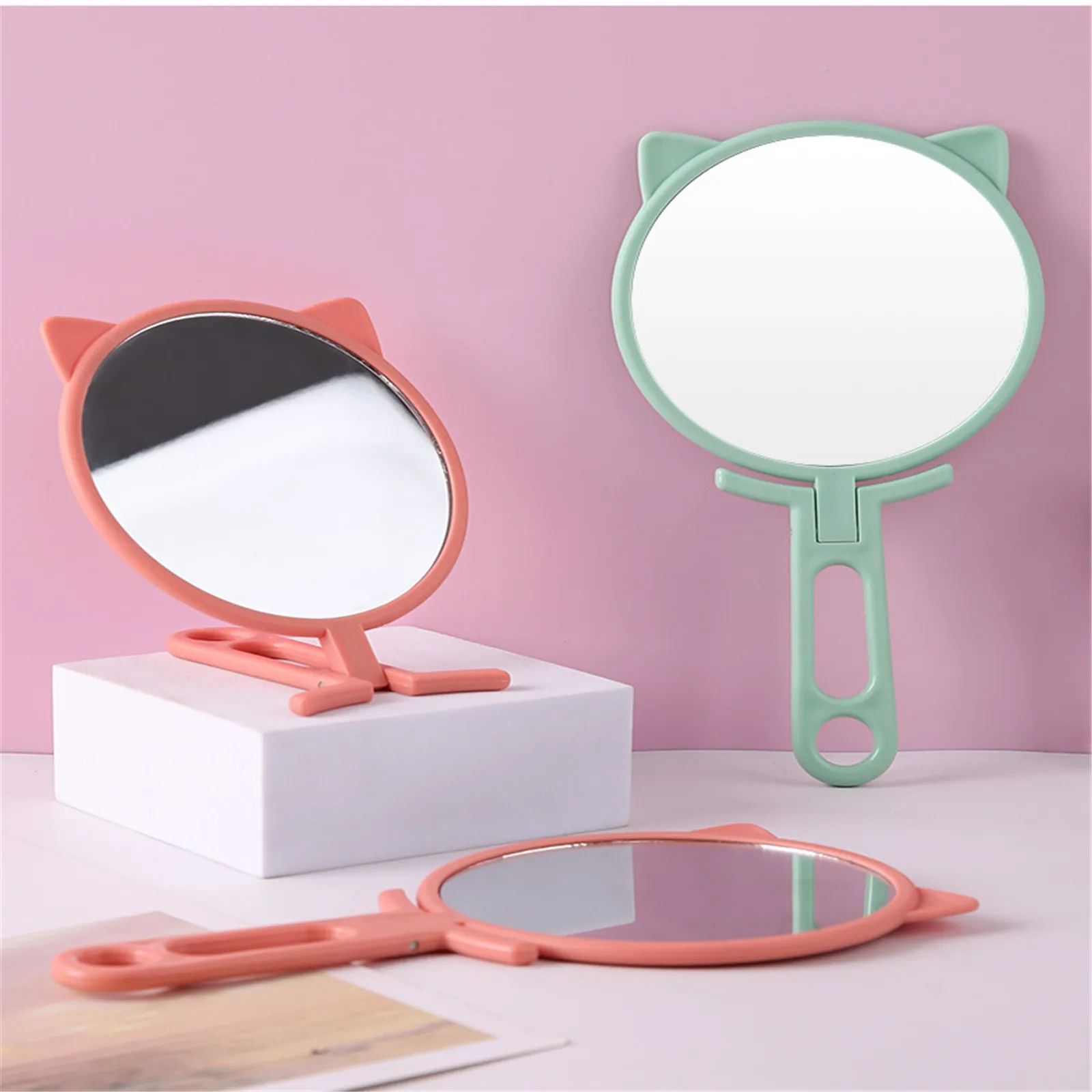 Складное Ручное зеркало для макияжа с длинной ручкой, Косметические туалетные зеркала, Компактное зеркало для СПА-салона, инструменты для макияжа для женщин и девочек