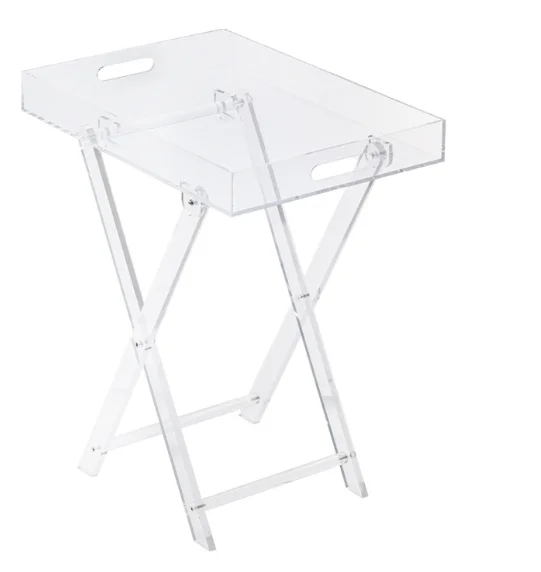 Складной Прозрачный столик на колесиках, приставной столик с минималистичным дизайном, Креативный журнальный столик в тренде