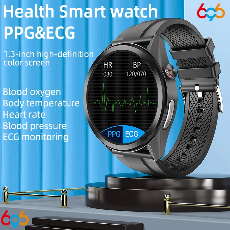 Смарт-часы ECG PPG Для мужчин и женщин, дисплей электрокардиограммы, температура тела, частота сердечных сокращений, монитор артериального давления, умные часы для фитнеса