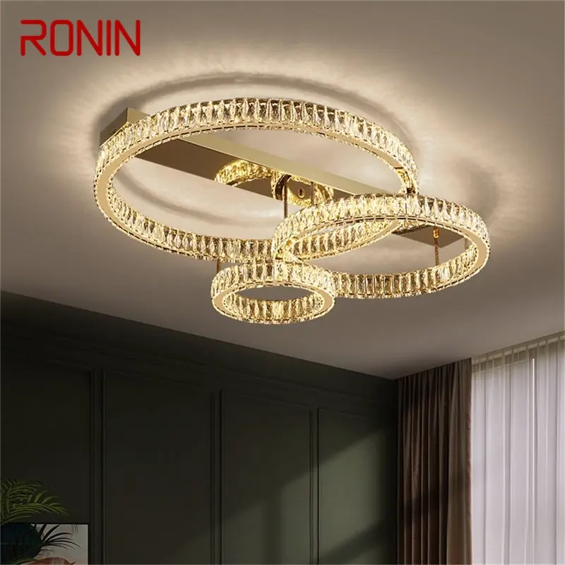 Современные потолочные светильники RONIN с золотым светодиодным круглым освещением, креативные декоративные приспособления для дома