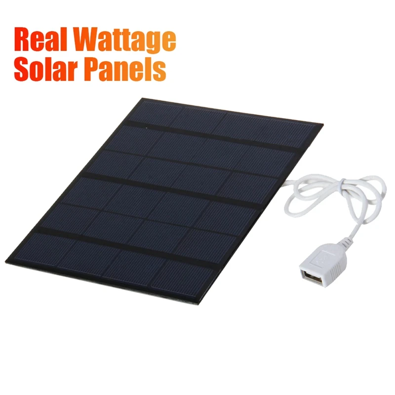Солнечная панель 3,5 Вт 6 В с USB-кабелем Наружное портативное мини-зарядное устройство для солнечных батарей