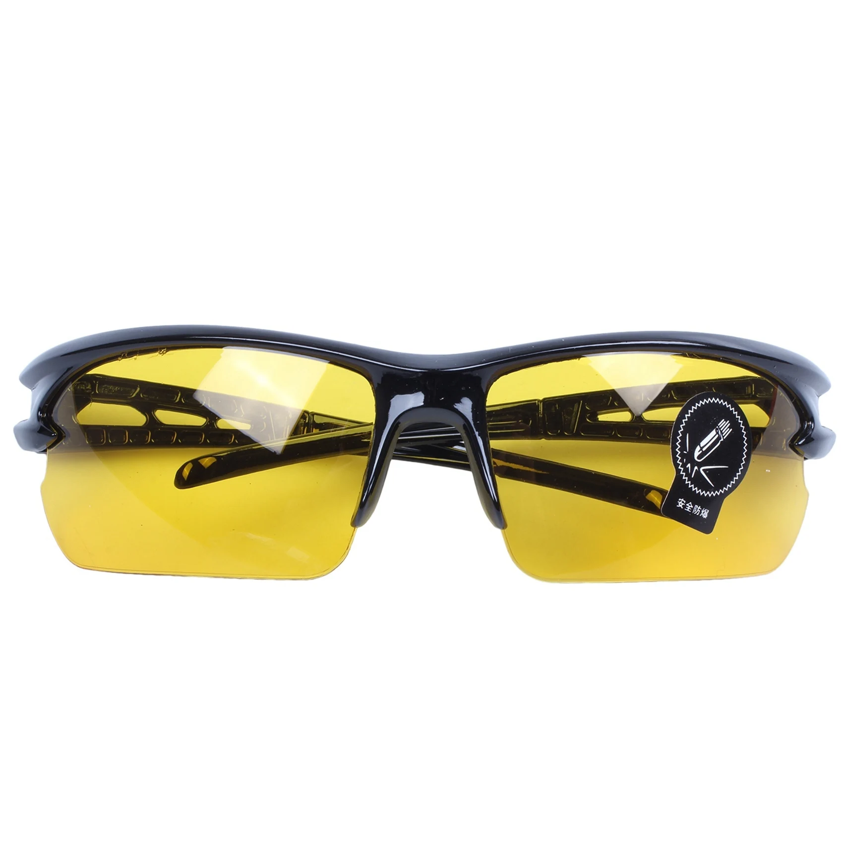 Солнцезащитные очки ночного видения в черной оправе желтого цвета для велоспорта на открытом воздухе