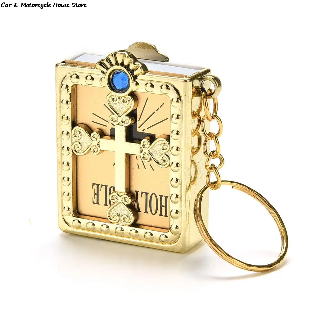 Специальный Мини-Брелок для Ключей с Библией, Английская Религиозная Миниатюрная Бумага, Брелок для ключей с изображением Духовного Христианского Иисуса, Подарок