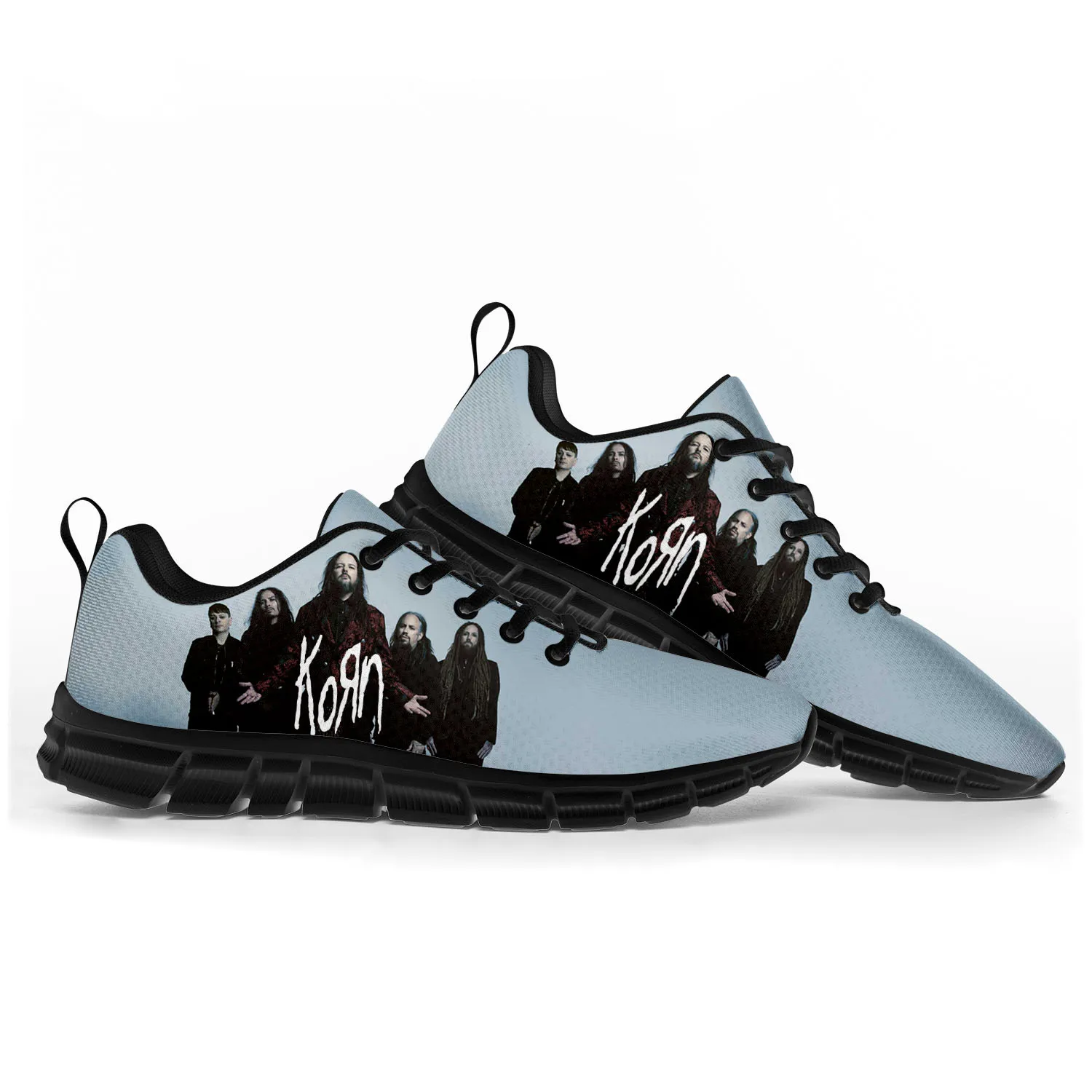 Спортивная обувь рок-группы Korn, Мужская Женская обувь для подростков, Детские кроссовки, повседневная высококачественная обувь для пары с 3D-принтом, Черный
