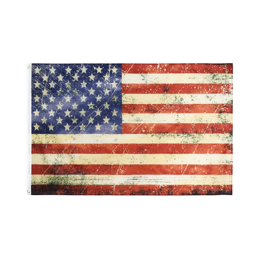 Старинный американский флаг 90x150 см в винтажном стиле