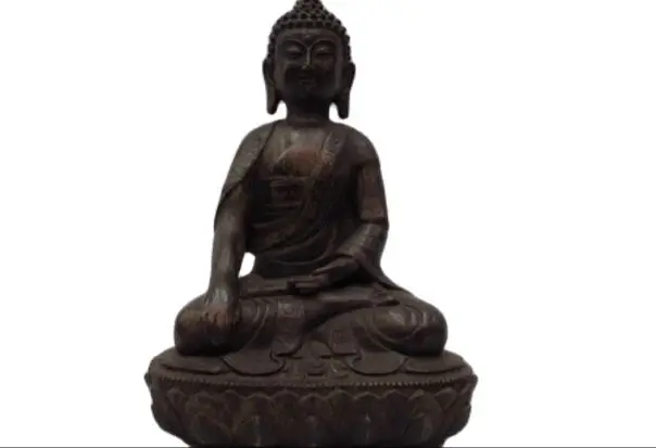 Статуя будды Татхагаты Шакьямуни из бронзы и меди в стиле китайского буддизма 25 см