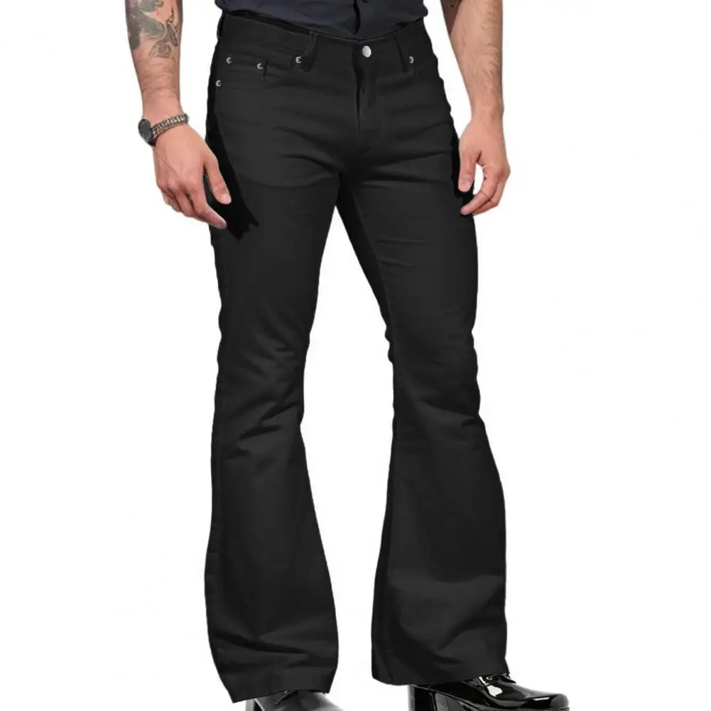 Стильные удобные расклешенные брюки, модные мужские винтажные джинсы, облегающие расклешенные брюки, большие размеры, мешковатые для Harajuku