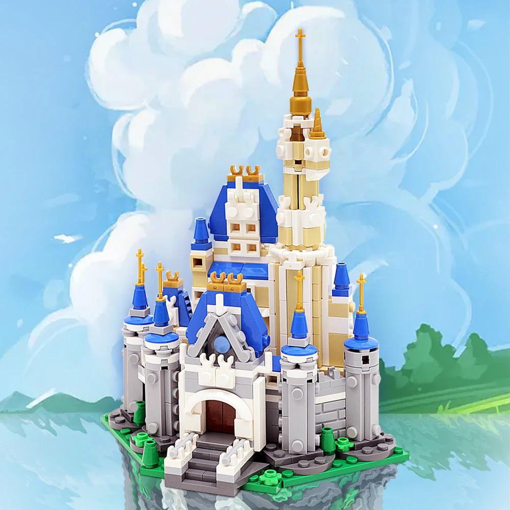 Строительные блоки MOC Princess Cinderella's Castle, Кирпичи замка Нойшванштайн, исторические здания, Игрушки и подарки для детей