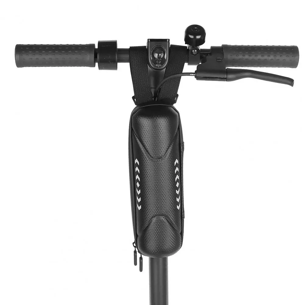 Сумка для руля электрического скутера с нескользящей фиксацией, передняя сумка для велосипеда большой емкости с ремешком-застежкой, сумка для велосипедной рамы из жесткого ЭВА