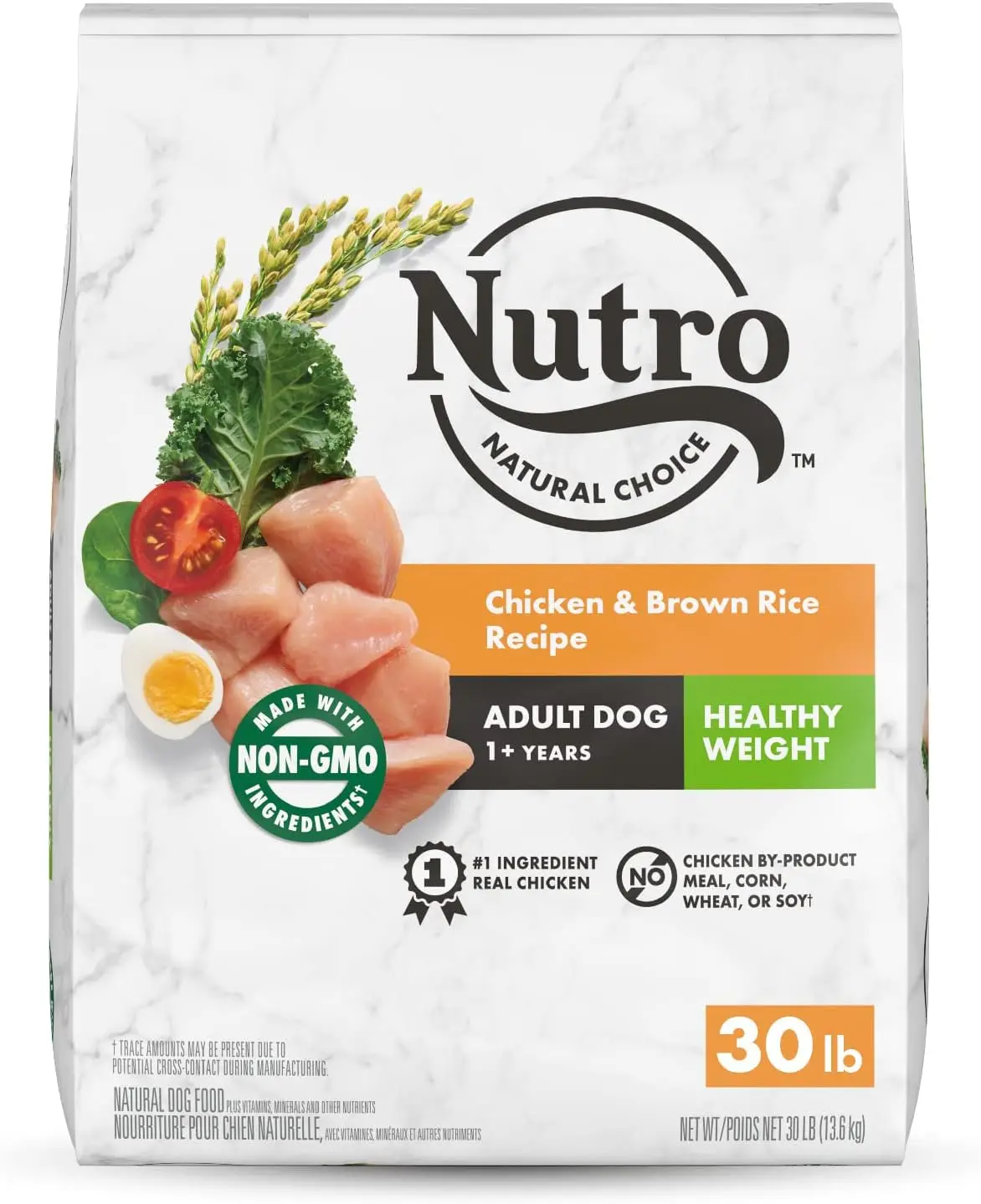 Сухой корм для собак NUTRO NATURAL CHOICE Healthy Weight Adult с курицей и коричневым рисом по рецепту Dog Kibble, 30-фунтовый пакет