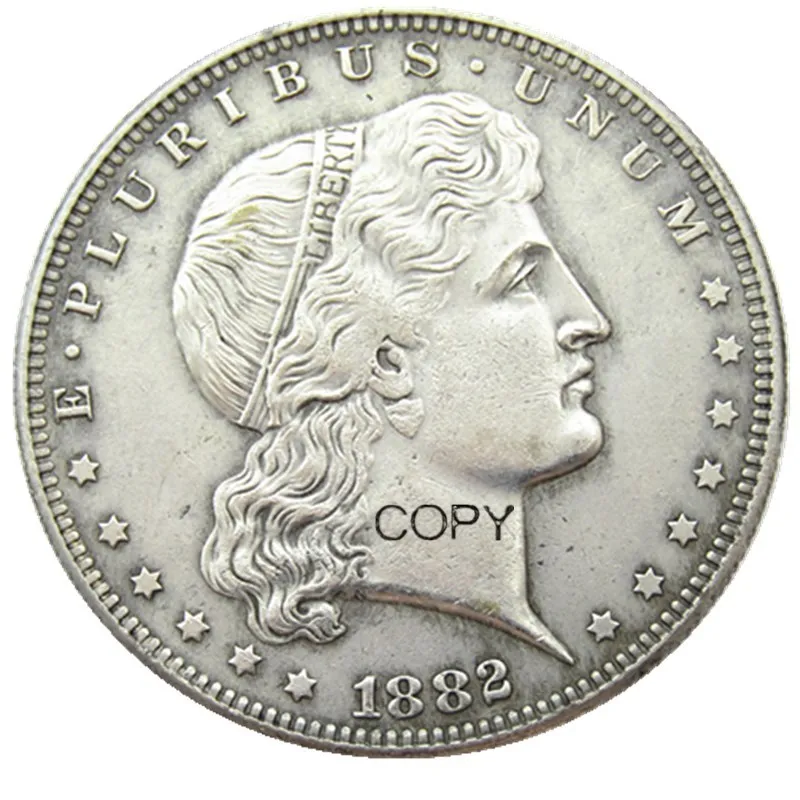 США 1882 $ 1 Щит Серьги Долларовые узоры посеребренная копия монеты