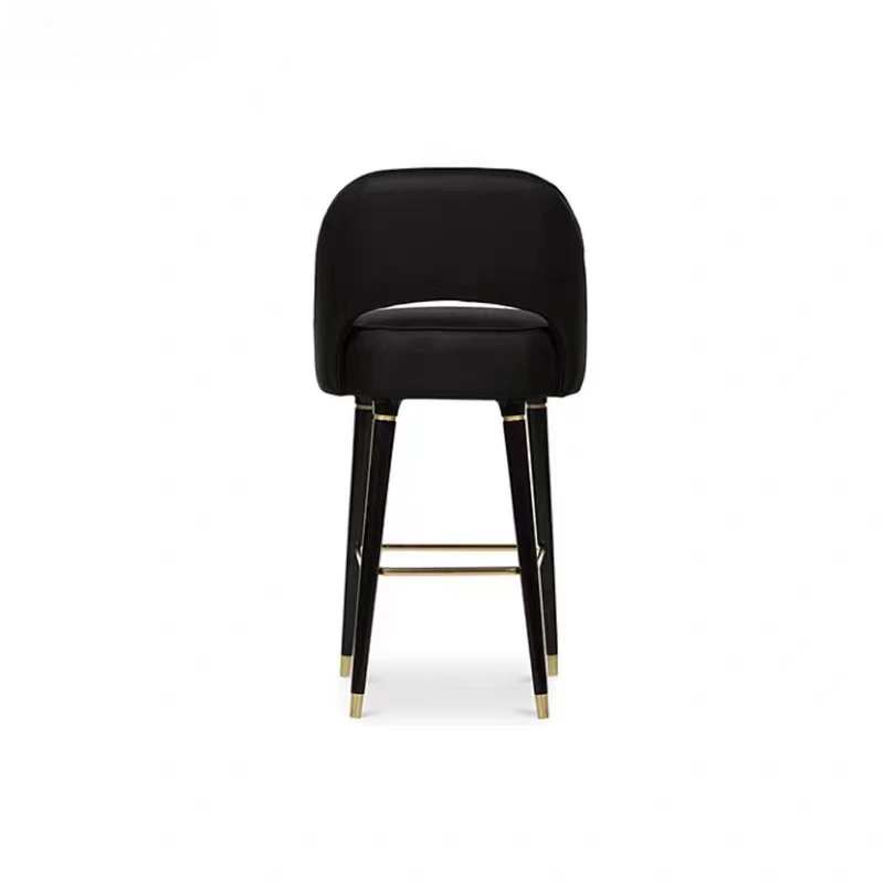 табуреты барные стулья черная ткань Современный винтажный барный стул со спинкой роскошные барные стулья из нержавеющей стали
