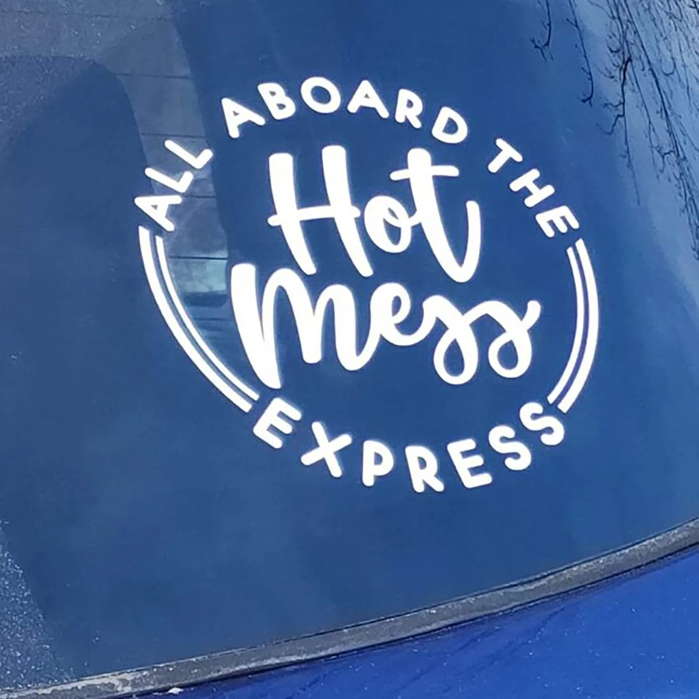 Термоаппликация Hot Mess Express, Забавная Автомобильная наклейка для мамы, Виниловые наклейки, Водонепроницаемые аксессуары для экстерьера автомобиля, наклейки на бампер