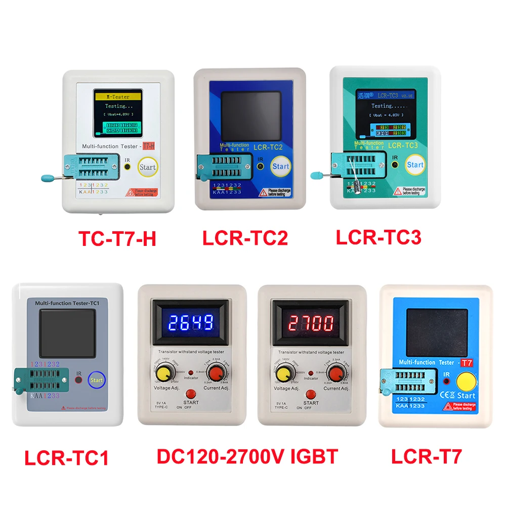 Тестер транзисторов LCR-T7 LCR-TC3 LCR-TC2 LCR-TC1 TC-T7-H Высокоточный ЖК-измеритель Емкости Диода Триода