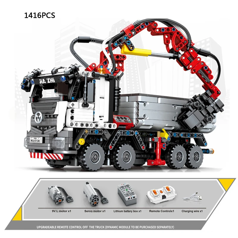Техническое приложение Rc Vehicle Moc Building Block, модель с дистанционным управлением 2,4 ГГц, игрушки Benz Actros Engineering, Фигурки тяжелого грузовика, Кирпич