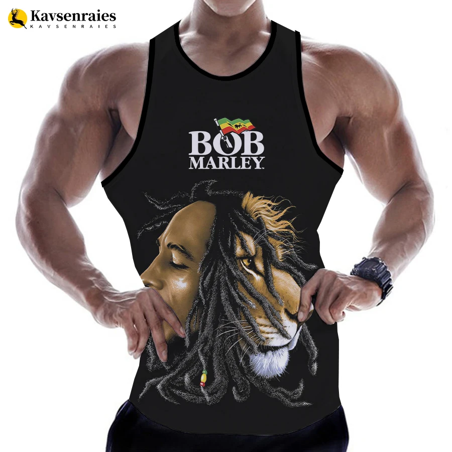 Топы с 3D принтом Bob Marley, мужская и женская уличная одежда в стиле хип-хоп Harajuku, рубашки без рукавов большого размера, мужская одежда Ropa Hombre