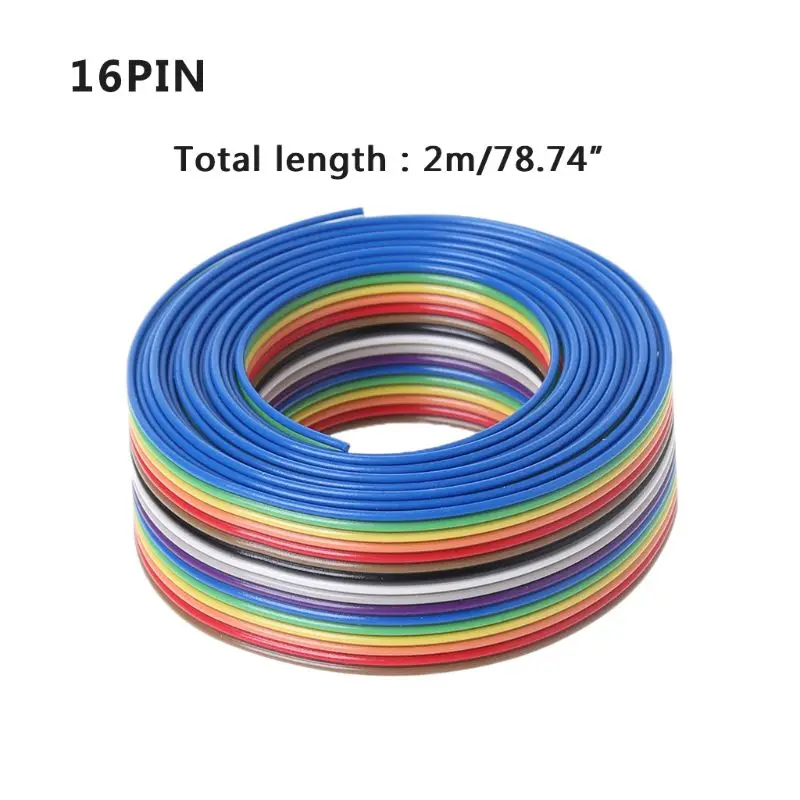 удлинитель IDC Ribbon длиной 2 м с 16 контактами Rainbow for DuPont Wire диаметром 1,27 мм