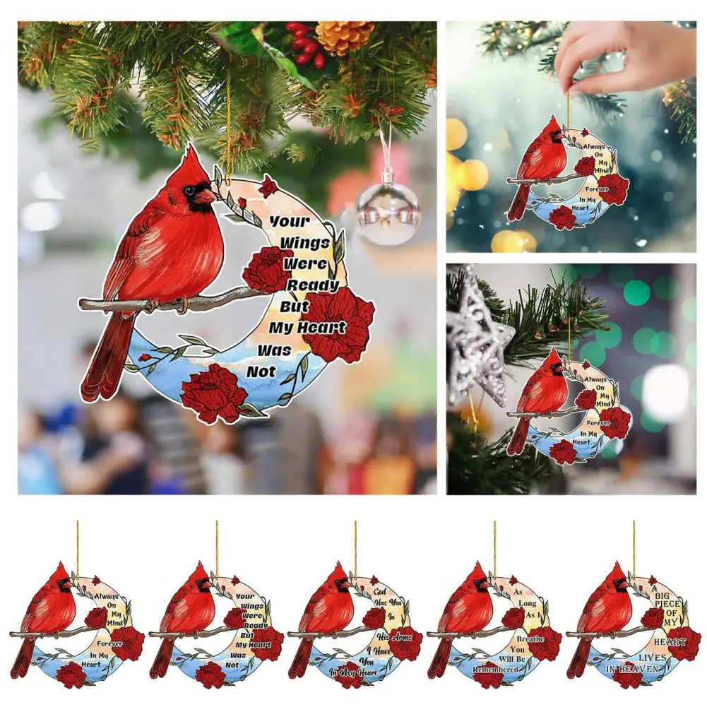 Украшение для праздничной елки с двусторонним принтом, реалистичные подвески Red Priest в виде птиц, Colorfast Christmas для подвешивания