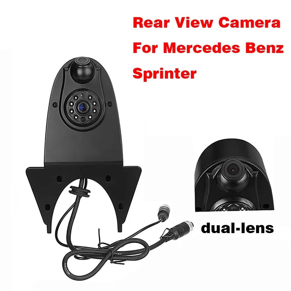 Универсальная автомобильная камера заднего вида для микроавтобуса с двойным объективом ночного видения, Монитор камеры заднего вида для резервного копирования