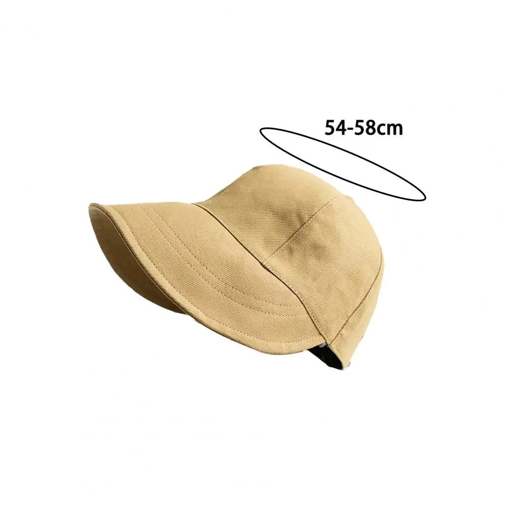 Универсальная пляжная шляпа, Однотонная солнцезащитная шляпа с регулируемыми широкими полями, солнцезащитный козырек, шляпа для повседневной носки