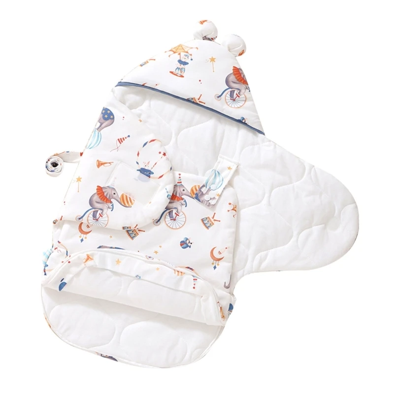 Универсальное Детское одеяло для пеленания с капюшоном и защитой на 360 ° Спальный мешок Идеально подходит для детских колясок и колыбелей