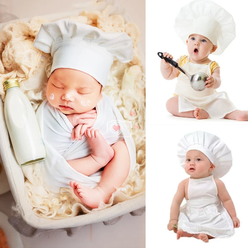Фартук шеф-повара для маленькой девочки, шляпа, реквизит для фотосъемки новорожденных, милые детские кухонные костюмы для фотосъемки красивого мальчика, аксессуары для гурманов
