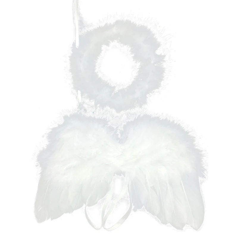 Фотография младенцев, головной убор из перьев Ангела, повязка для волос, наряды для фотографирования