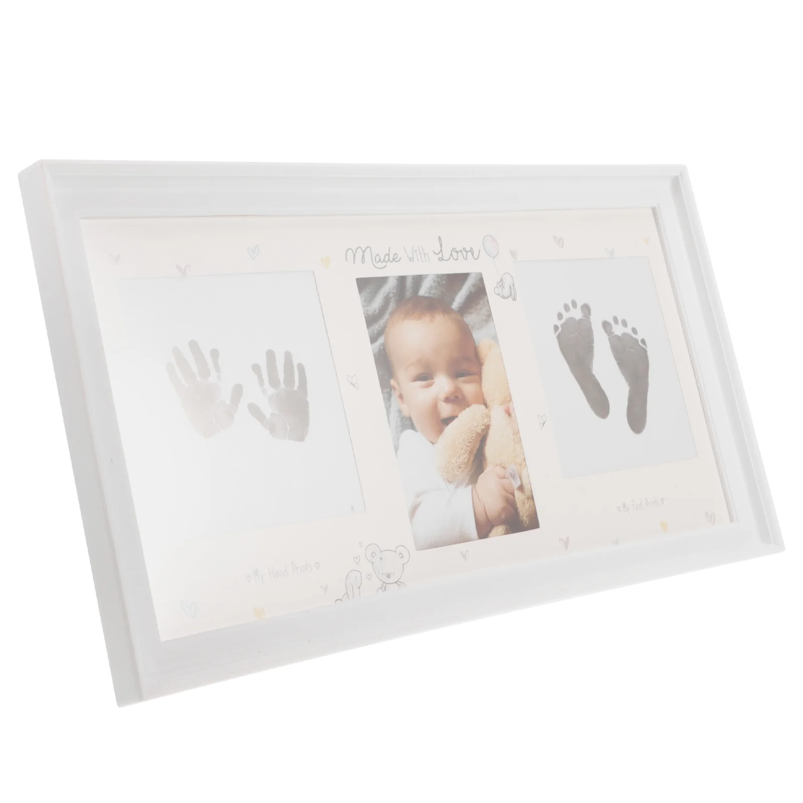 Фоторамка с отпечатком руки новорожденного Рамка для фотографий с отпечатком ноги младенца Фоторамка на память для младенцев с чернильной подушечкой