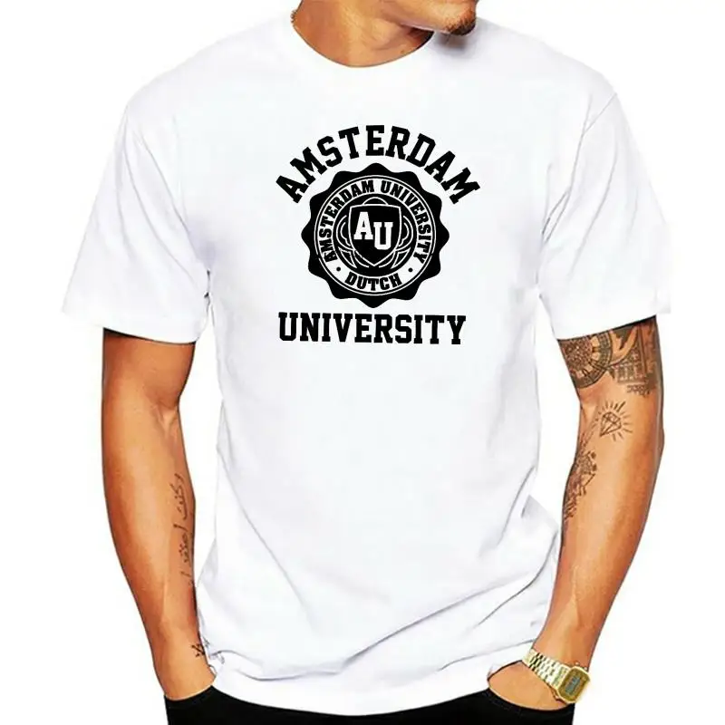 Футболка с логотипом Амстердамского университета (доступны все цвета и размеры) мужская футболка