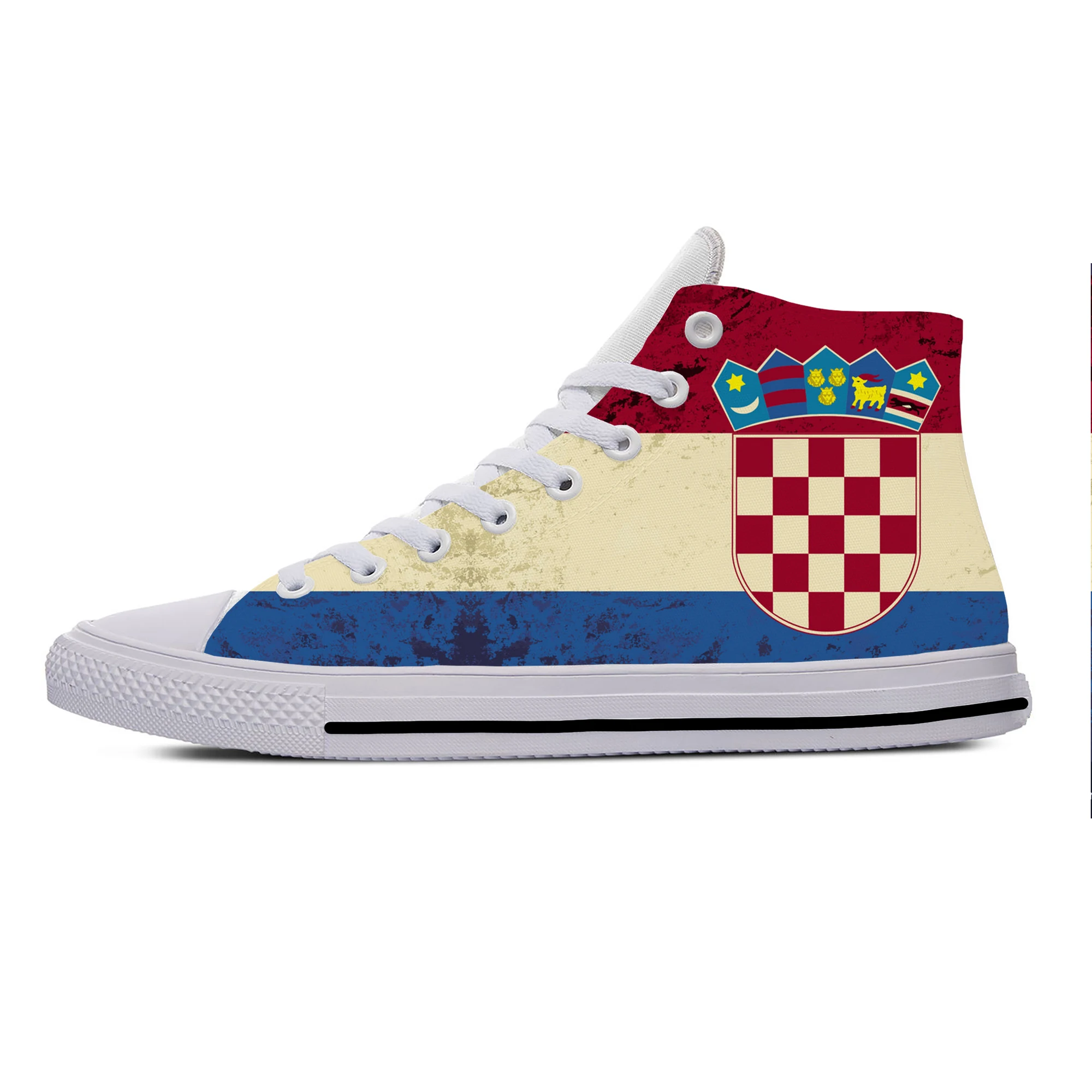 Хорватия, флаг Республики Хорватия, Патриотическая модная повседневная тканевая обувь с высоким берцем, легкие дышащие мужские и женские кроссовки с 3D принтом.