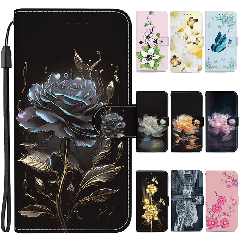 Цветок 6-11 Кожаный Чехол Бумажник Откидная Крышка Для iPhone 6 6S 7 8 Plus XR SE 2020 X R 11 Pro XS Max Чехлы Магнитные Сумки Для Телефонов SE3