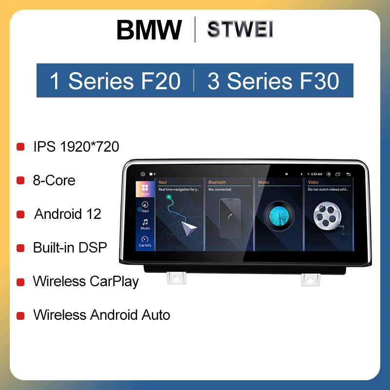 Цена по Прейскуранту завода изготовителя ID6 ID7 ID8 UI Android Wireless Carplay AUTO Для Автомобильных Мультимедийных Плееров BMW 1/3/4 Серии F20 F21 F30 F31 F32 F34