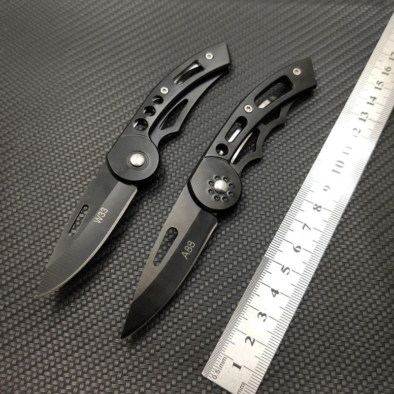 Черный Портативный мини-карманный нож для кемпинга на открытом воздухе, складной инструмент EDC для фруктов с зажимом из нержавеющей стали