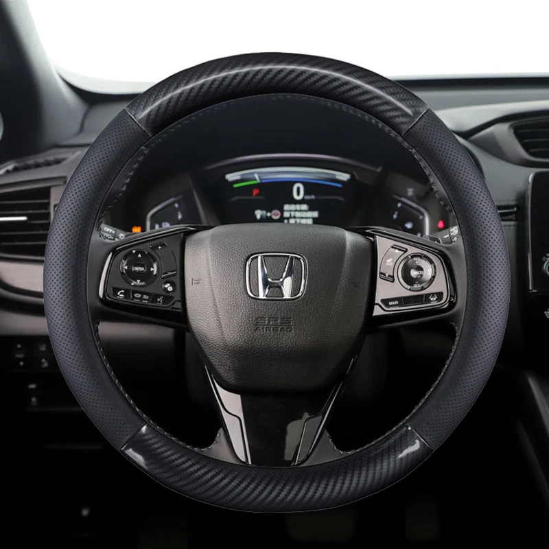 Чехлы На Руль Автомобиля Из Натуральной Кожи 38 см Для Honda Accord City Civic Fit Brio CRV HRV XRV Mobilio Odyssey Автоаксессуары