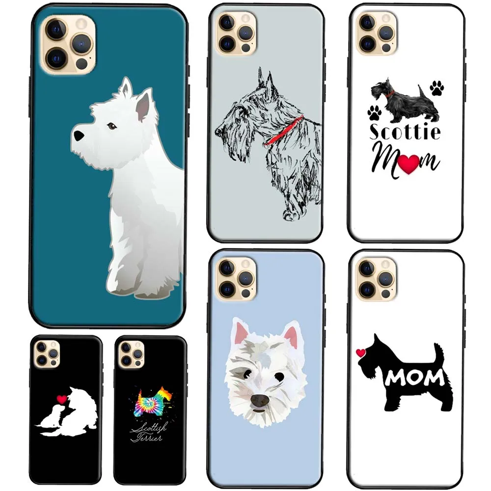 Чехол Westie Scottie Scottish Terrier TPU Для iPhone 11 14 Pro Max 12 13 mini X XS Max XR 5S SE 2020 6S 7 8 Plus Задняя Крышка