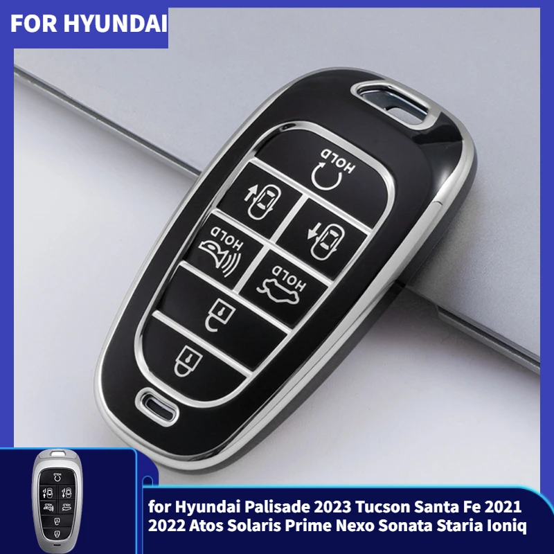 Чехол для Ключей из ТПУ Hyundai Palisade 2023 Tucson Santa Fe 2021 2022 Atos Solaris Prime Nexo Sonata Staria Ioniq Чехол для Ключей от автомобиля