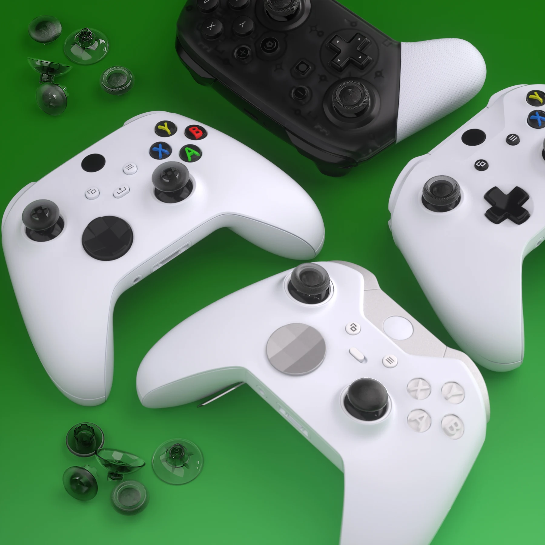 Чрезвычайно Прозрачные Сменные джойстики для Xbox Core Controller, Xbox One S / X, Xbox Elite V1, Сменные джойстики для NS Pro