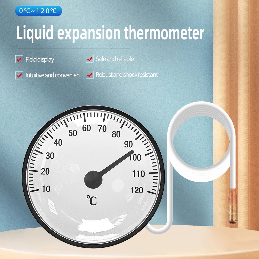 Шкала термометра с капиллярным датчиком температуры - 40 ℃ - 40 ℃ или 0 ℃ - 120 ℃ воды и масла с датчиком 1,44 м